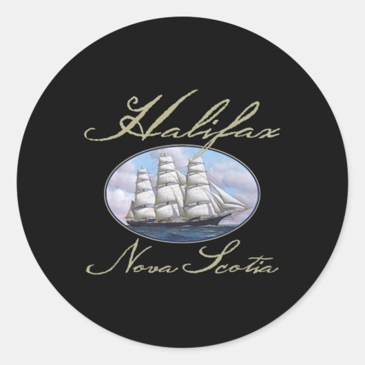 Halifax Nova Scotia Clipper-schip Ronde Sticker (Voorkant)