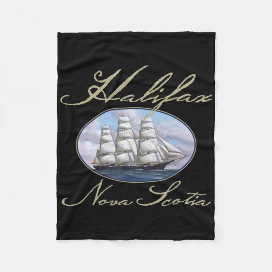 Halifax Nova Scotia Clipper Ship Fleece Deken (Voorkant)