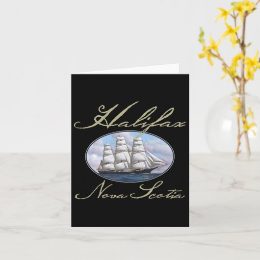 Halifax Nova Scotia Clipper Ship Kaart (Gele Bloem)