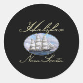 Halifax Nova Scotia Clipper Ship  Ronde Sticker (Voorkant)