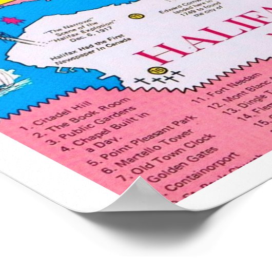 Halifax Nova Scotia Kaart Afdrukken Poster (Hoek)