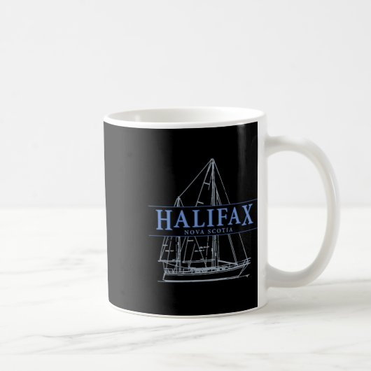 Halifax Nova Scotia Oude Zeilboot Ontwerp  Koffiemok (Rechts)