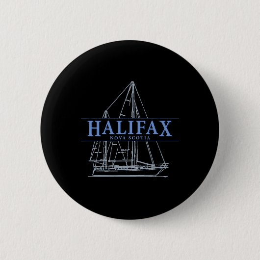 Halifax Nova Scotia Oude Zeilboot Ontwerp  Ronde Button 5,7 Cm (Voorkant)