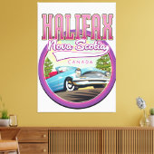 Halifax Nova Scotia reislogo Canvas Afdruk (Insitu (Woonkamer))