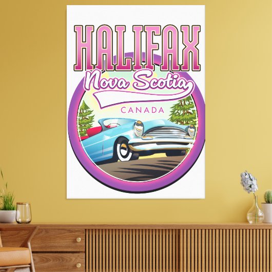 Halifax Nova Scotia reizen logo Canvas Afdruk (Insitu (Woonkamer))