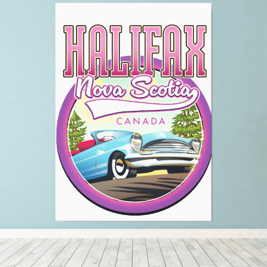 Halifax Nova Scotia reizen logo Canvas Afdruk (Insitu (Houten vloer))