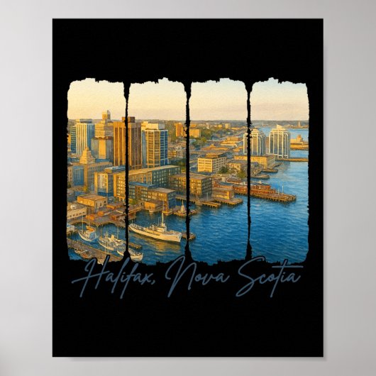 Halifax Nova Scotia Reizen Trip Borstelstreek Hali Poster (Voorkant)