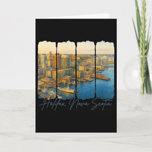 Halifax Nova Scotia Travel Trip Brushstroke Halifa Kaart (Voorkant)