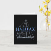 Halifax Nova Scotia zeilboot ontwerp Kaart (Gele Bloem)