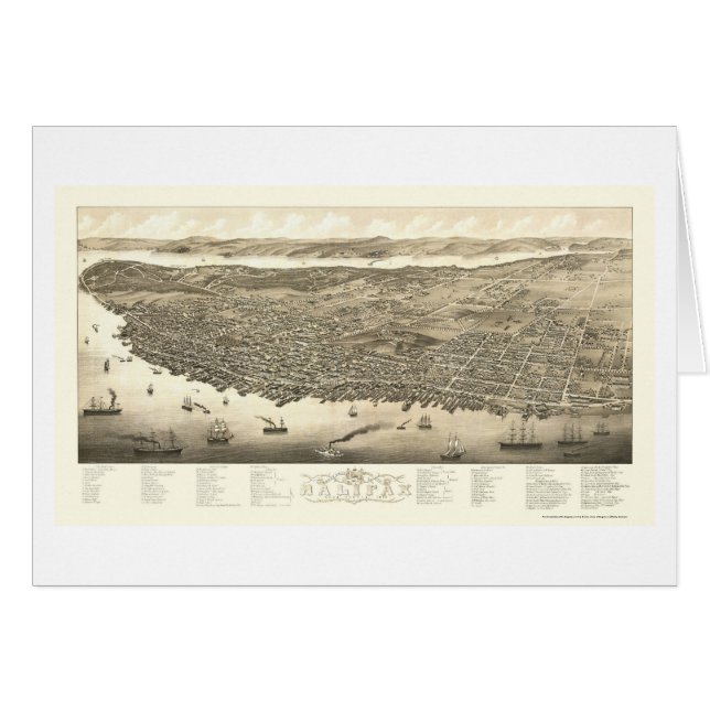 Halifax, NS, Canada Panoramic Map - 1879 (Voorkant Horizontaal)