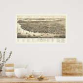 Halifax, NS, Canada Panoramic Map - 1879 Poster (Keuken)