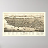 Halifax, NS, Canada Panoramic Map - 1879 Poster (Voorkant)