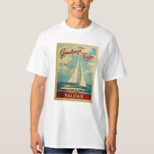Halifax Sailboot Vintage Travel Canada T-shirt