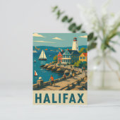 ⚓ HALIFAX — Vuurtoren & Atlantisch havenleven Briefkaart (Staand voorkant)