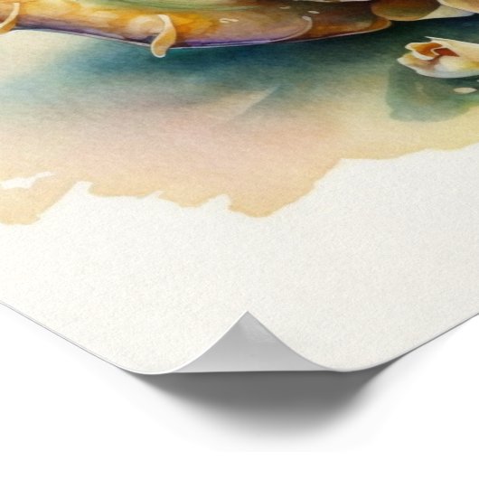 Haliotis conch shell in waterverf poster (Hoek)