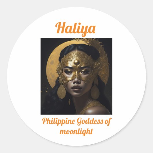 Haliya - Filipijnse godin van het maanlicht Ronde Sticker (Voorkant)