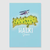 Halki Greece Map geïllustreerde reisposter (Voorkant)