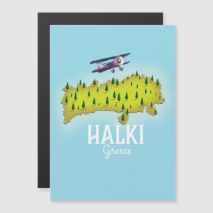 Halki Griekenland Kaart Geïllustreerde reisposter