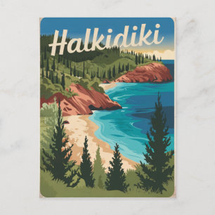 Halkidiki Griekenland vintage Briefkaart