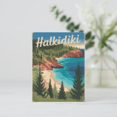 Halkidiki Griekenland vintage Briefkaart (Staand voorkant)