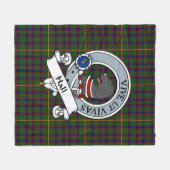 Hall Clan Badge Tartan Pset Fleece Deken (Voorkant (Horizontaal))