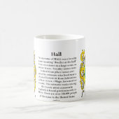 Hall, de oorsprong, de betekenis en de crest koffiemok (Center)