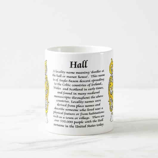 Hall Family Coat of Arms a mok (Center)