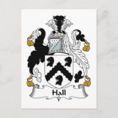 Hall Family Crest Briefkaart (Voorkant)