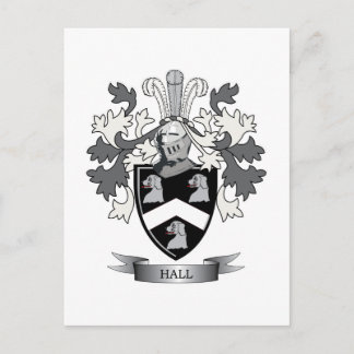 Hall Family Crest Coat of Arms Briefkaart