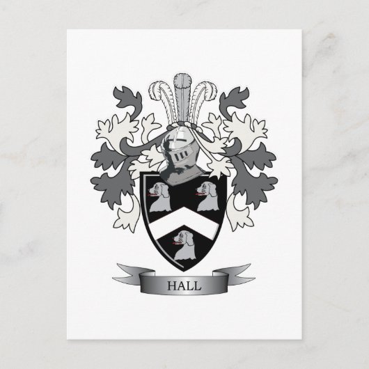 Hall Family Crest Coat of Arms Briefkaart (Voorkant)