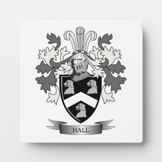 Hall Family Crest Coat of Arms Fotoplaat (Voorkant)