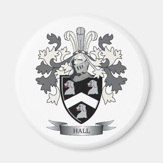 Hall Family Crest Coat of Arms Magneet (Voorkant)