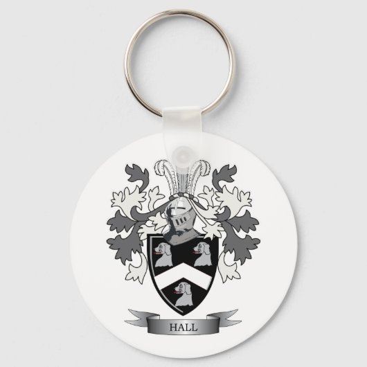 Hall Family Crest Coat of Arms Sleutelhanger (Voorkant)