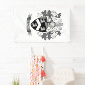 Hall Family Crest Coat of Arms Spandoek (Insitu)