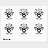 Hall Family Crest Coat of Arms Vierkante Sticker (Vel)