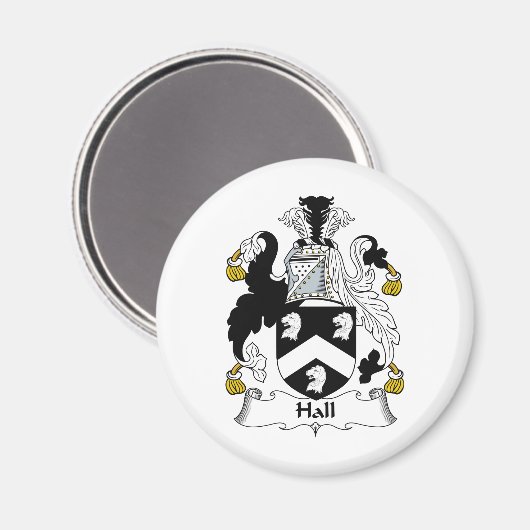 Hall Family Crest Magneet (Voorkant / Achterkant)
