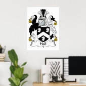 Hall Family Crest Poster (Thuiskantoor)