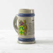 Hall Family Crest Stein Bierpul (Voorkant links)
