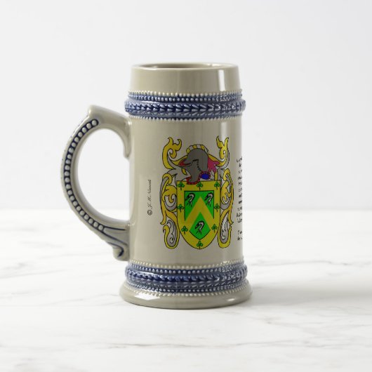 Hall Family Crest Stein Bierpul (Links)