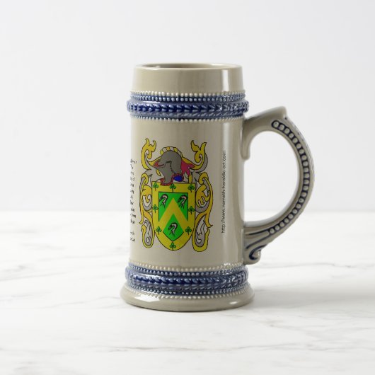 Hall Family Crest Stein Bierpul (Rechts)