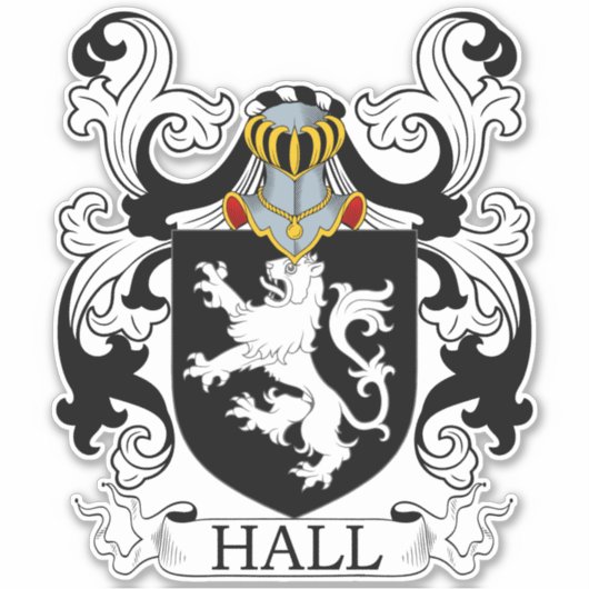 Hall Family Crest Sticker (Voorkant)