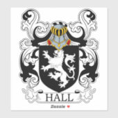 Hall Family Crest Sticker (Vel)