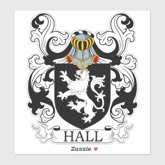 Hall Family Crest Sticker (Vel)