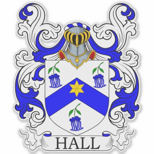 Hall Family Crest Sticker (Voorkant)