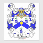 Hall Family Crest Sticker (Vel)