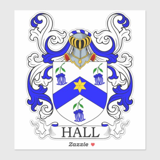 Hall Family Crest Sticker (Vel)
