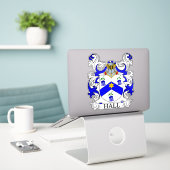 Hall Family Crest Sticker (Laptop op bureau)
