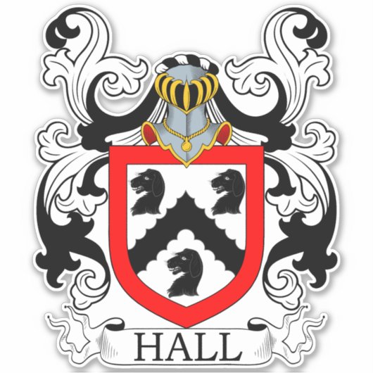 Hall Family Crest Sticker (Voorkant)