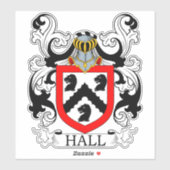 Hall Family Crest Sticker (Vel)