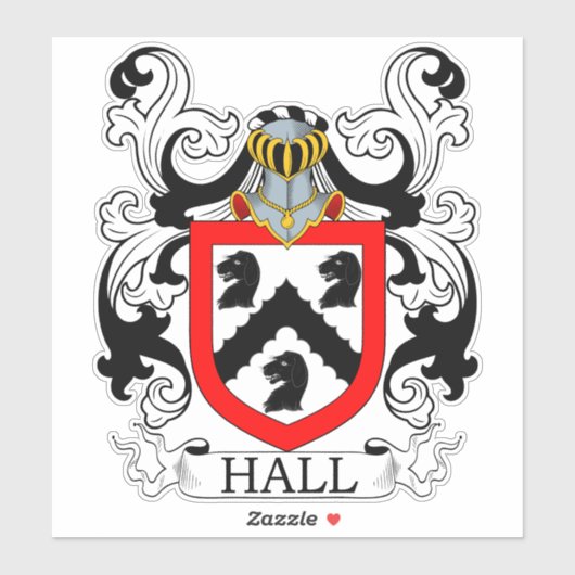 Hall Family Crest Sticker (Vel)
